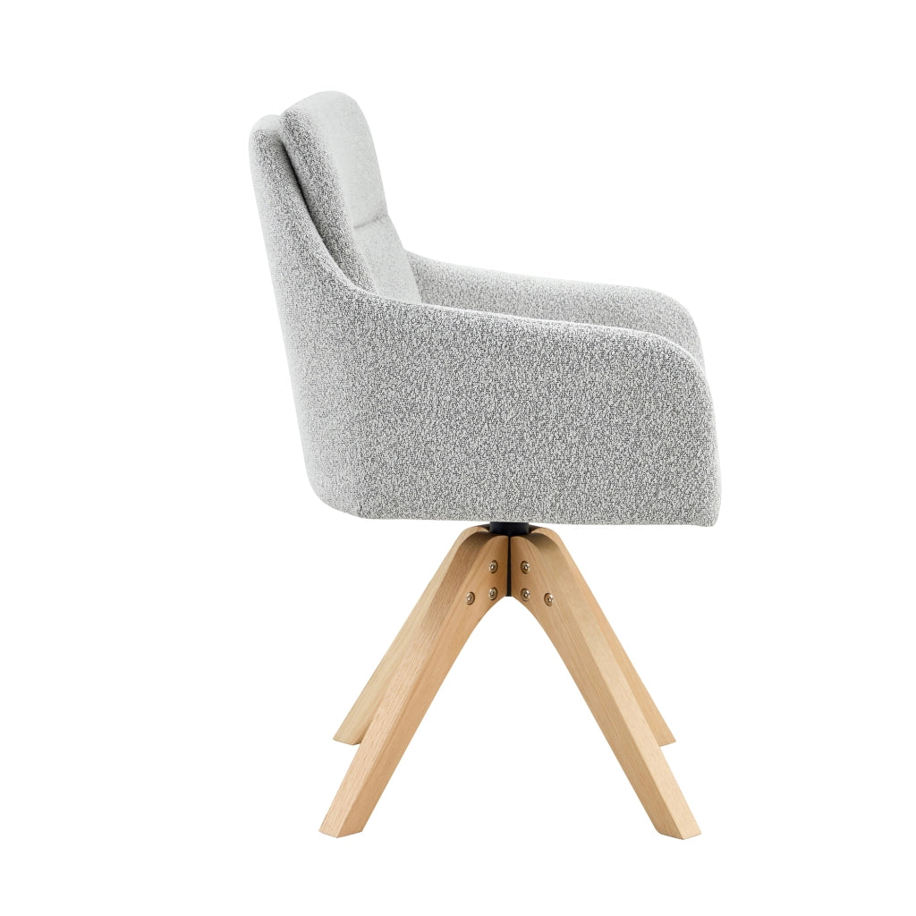 SEDIA Girevole Set da 2 pezzi 87 cm Tessuto grigio chiaro e legno massello