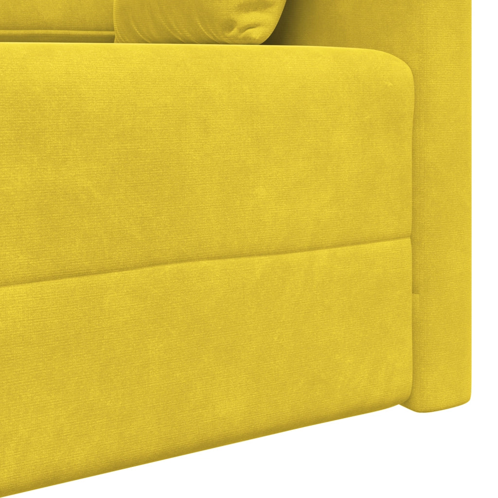 Divano Letto 2-in-1 Giallo 213x144x60 cm in Velluto
