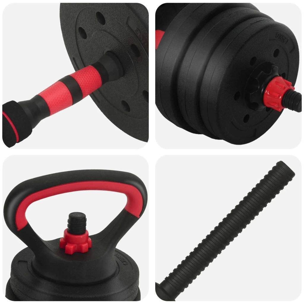 Set di manubri 4-in-1 20 kg Nero e Rosso CFW4987590