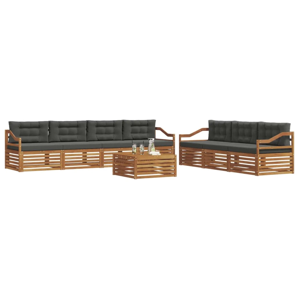 Set di divani da esterno con cuscino 8 pcs Naturale e Antracite 3373157