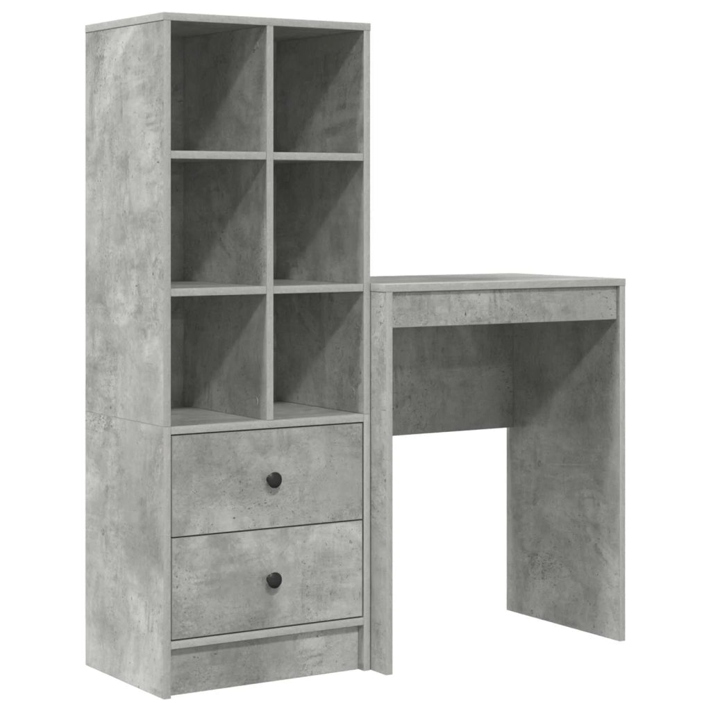 Scrivania con cassetto con lo scaffale 2 pcs Grigio cemento 3337300