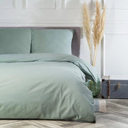 Set di biancheria da letto deluxe, 135 x 200 cm, 100% cotone, biancheria da letto 135 x 200 cm, con cuscino 80 x 80 cm, alta qualità copriletto con chiusura a righello, prodotto in UE, oliva, 135 x
