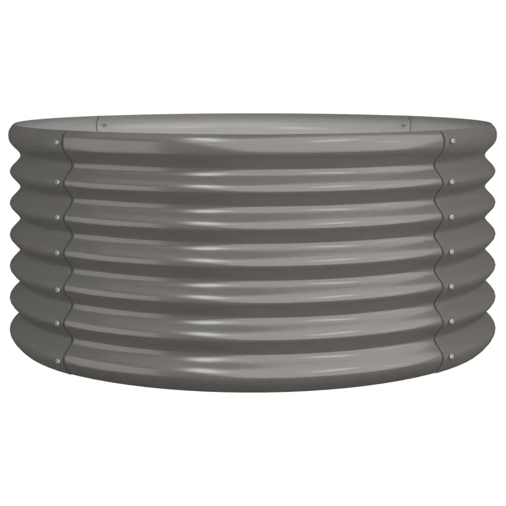 Vaso da Giardino Acciaio Verniciato a Polvere 80x80x36cm Grigio