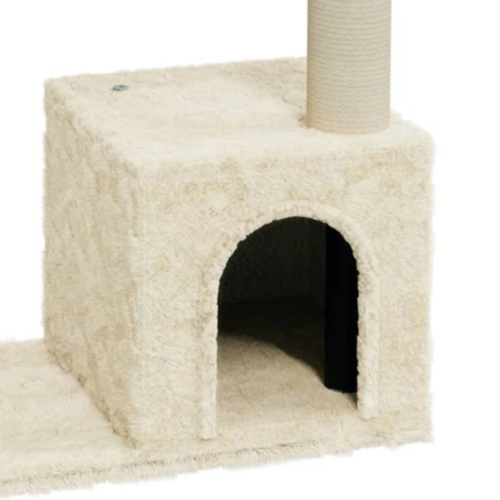Tiragraffi per gatti torre per arrampicata giocattolo piattaforma per arrampicata con tiragraffi in sisal 70 cm crema 02_0022519