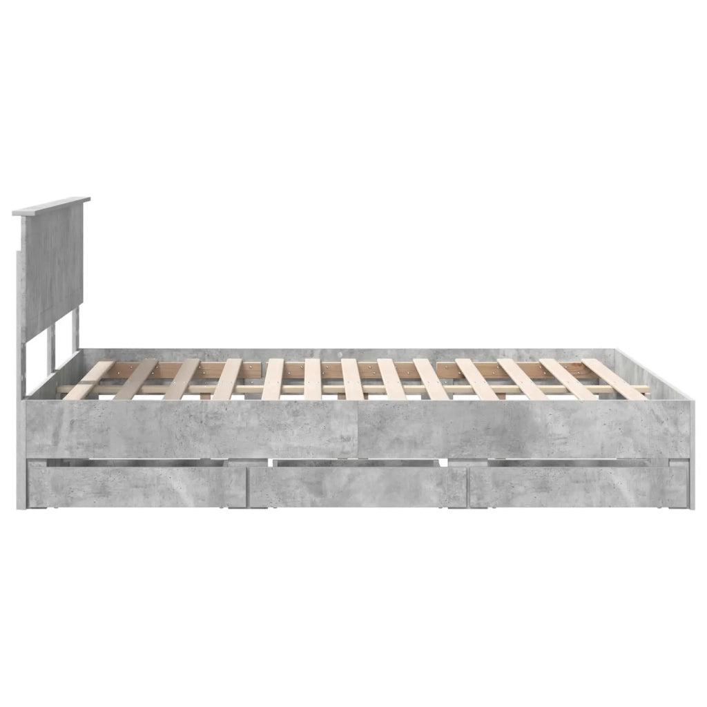 Struttura del letto con cassetto Grigio cemento 140 x 190 cm 3410710