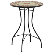 Tavolino da Giardino | Tavolino Bistrot con Mosaico Terracotta e Bianco Ceramica