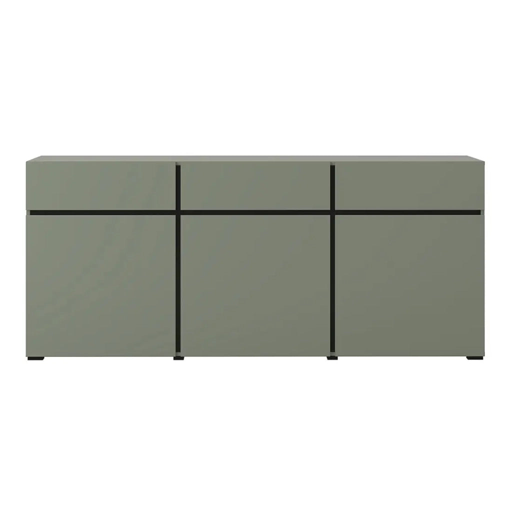 Buffet color salvia verde 180cm collezione HAVANA. Credenza di design con 3 porte e 3 cassetti.