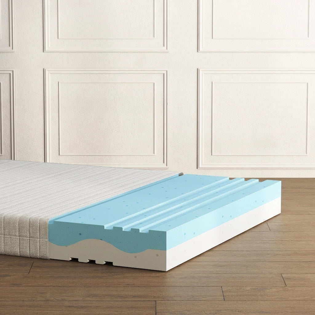 Materasso in Schiuma 140x200 cm Spessore 20 cm con Memory Foam e Rivestimento 3D Traspirante