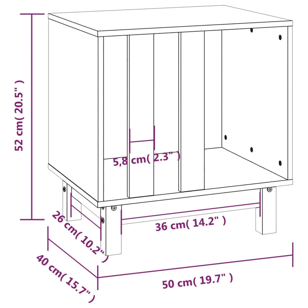 Cuccia per cani 50 x 40 x 52 cm in legno massello di pino marrone 02_0043443
