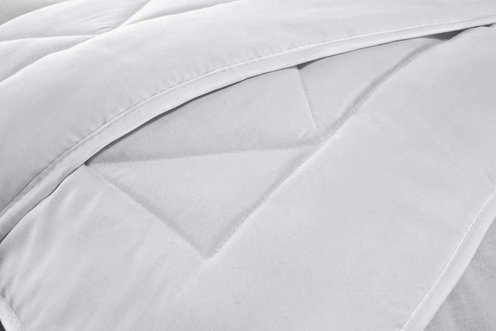 Piumino 4 stagioni in microfibra 2 piumini uniti con bottoni estate primavera inverno - Bianco - 1 Piazza e mezza