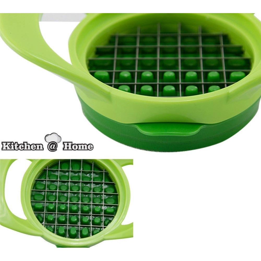 Trade Shop - Affetta Verdure Chopper Trita Sminuzza Frutta Con Recipiente In Vetro Slice Dice -