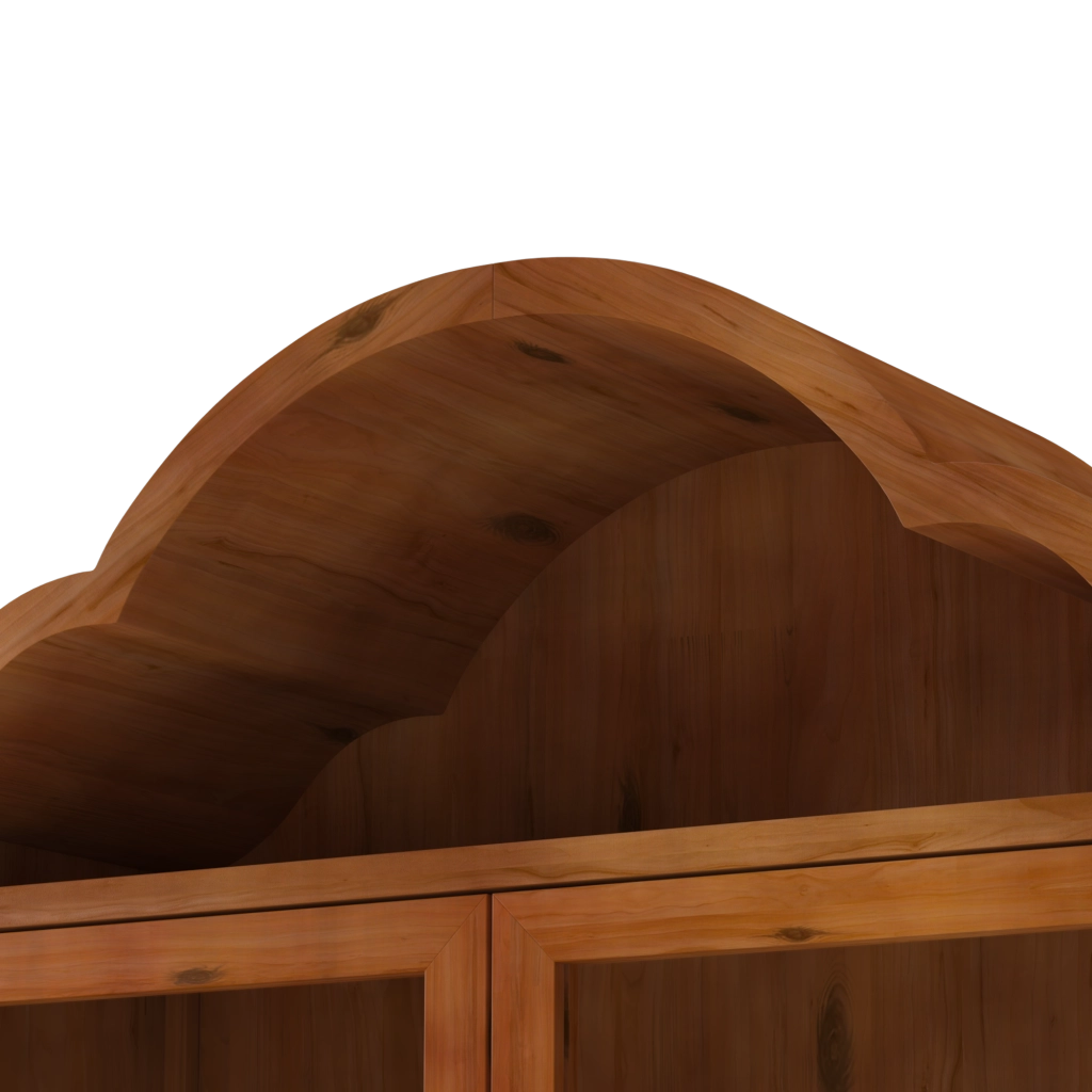 Mobile pensile con ripiani regolabili e cassetti - per cucina - in legno massello e vetro temperato - 60 x 22 x 76.5 cm - marrone