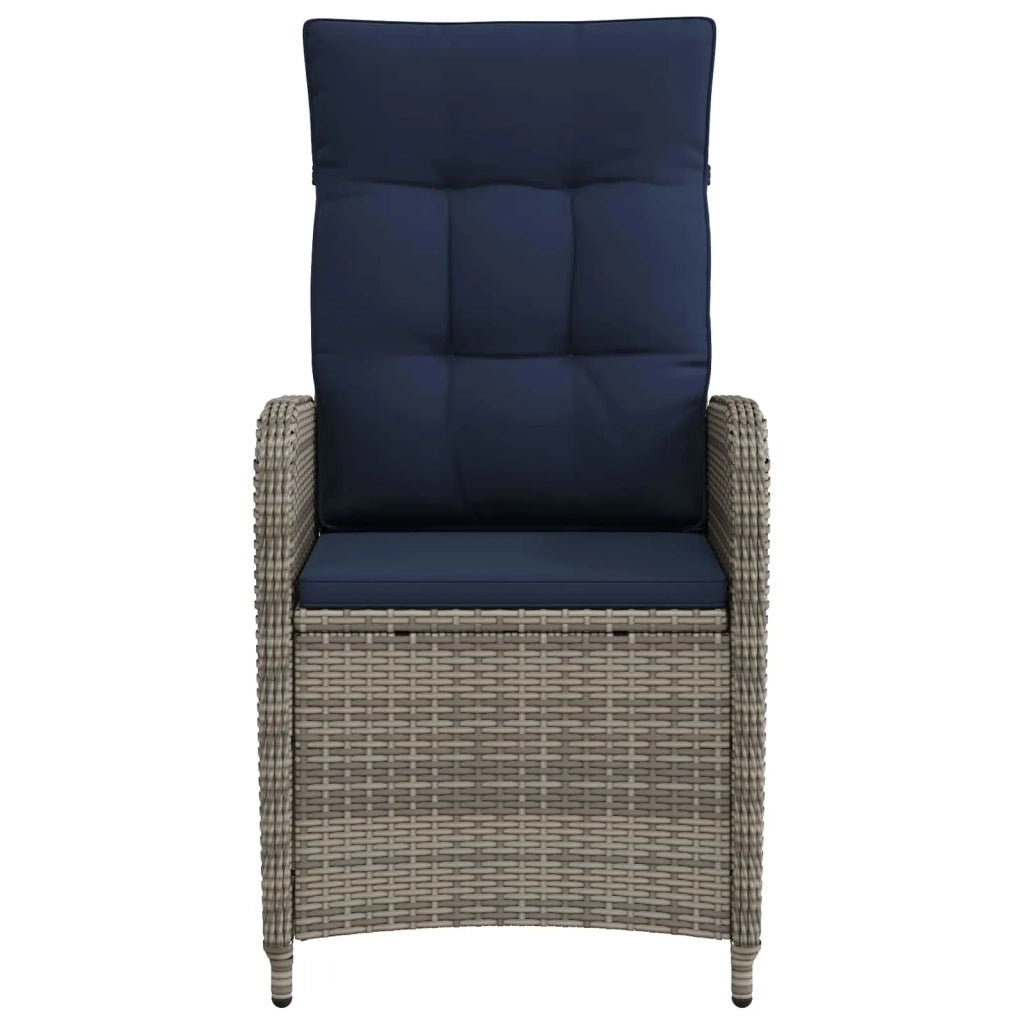 Sedia da giardino reclinabile Grigio e Blu Navy 42027158