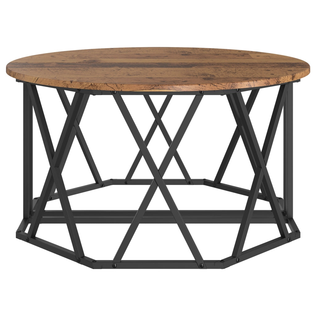 Tavolino da caffÃ¨ in legno antico 80x80x42 cm in legno ingegnerizzato