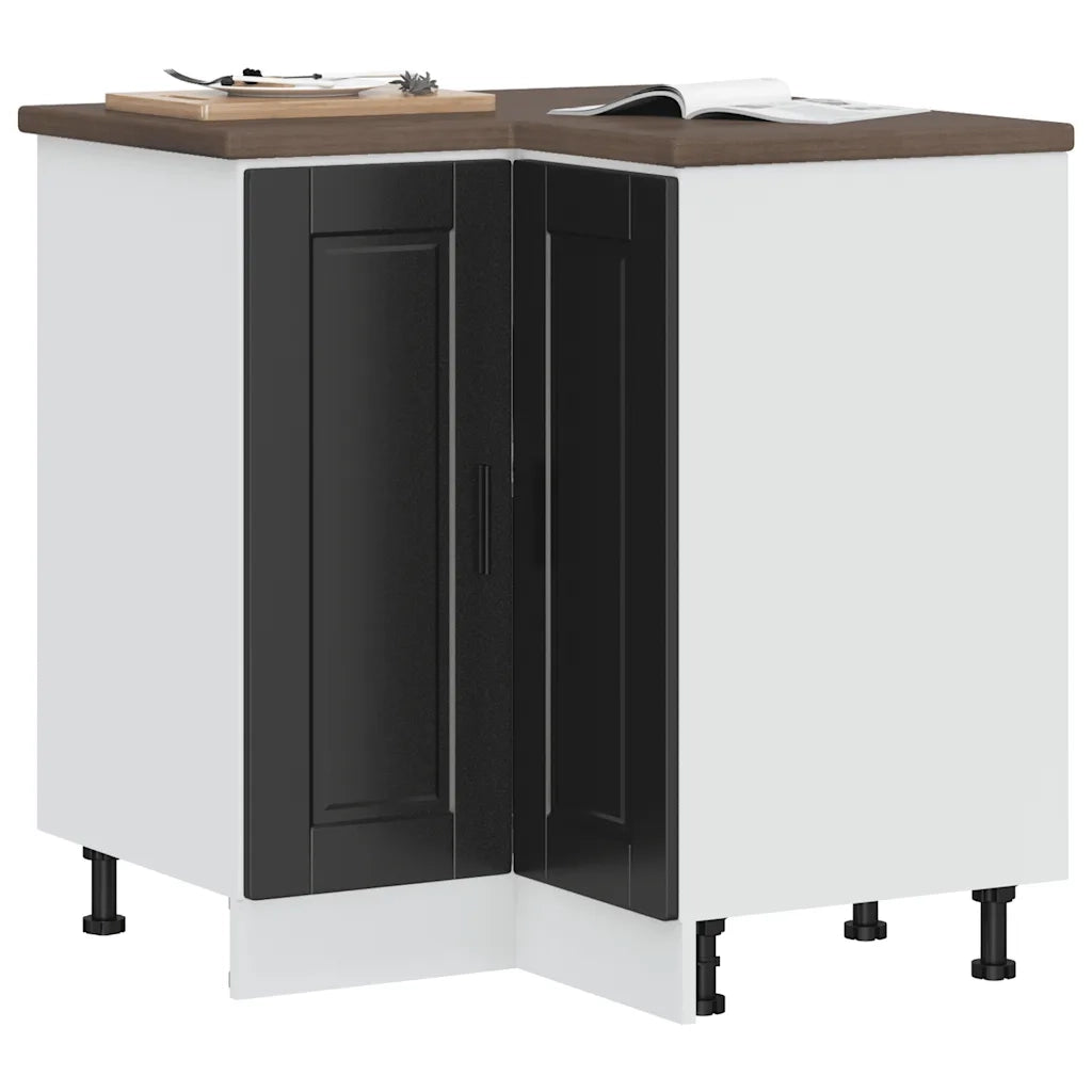 Base ad Angolo Cucina-Mobile Angolare da Cucina Porto Nero in Legno Multistrato