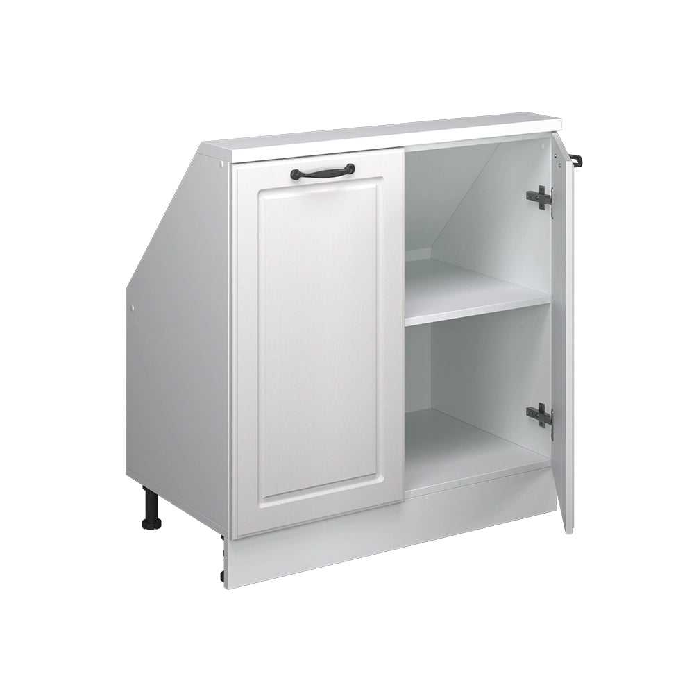 Mobile sottotetto Rion Bianco rustico/Bianco con 2 porte Vicco