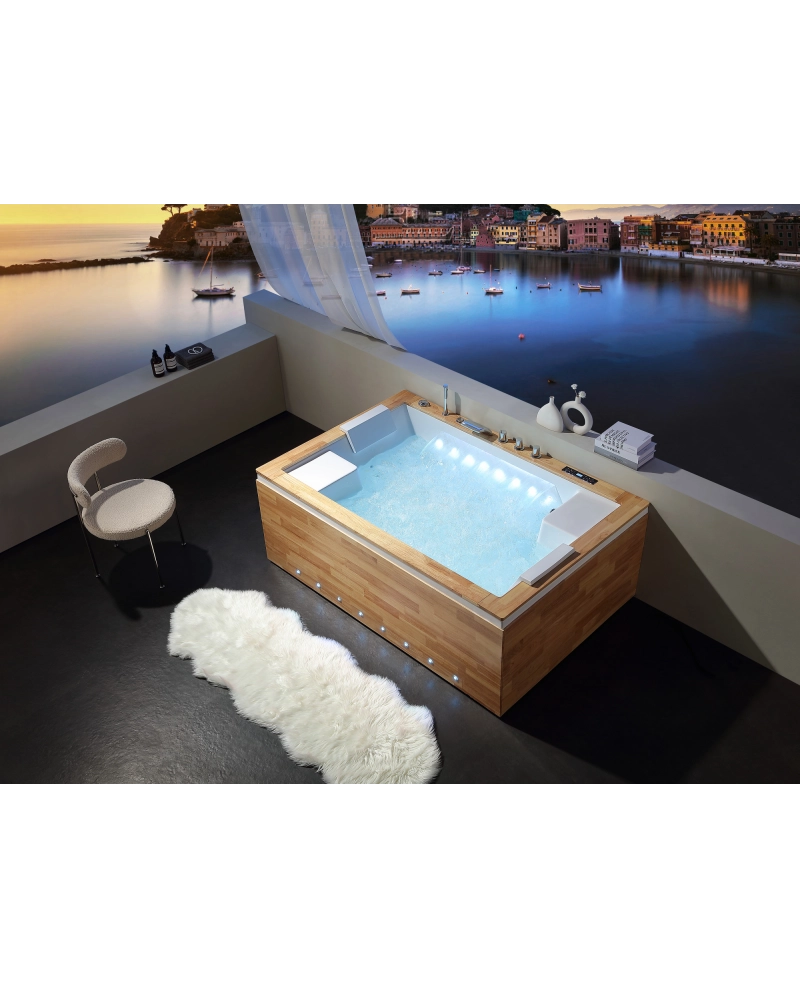 Vasca da Bagno Idromassaggio 180x120cm Wood , Full Optional Zueva