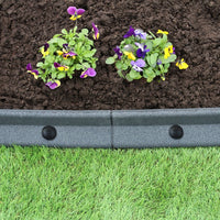 Bordatura per Aiuole Bordo Prato da Giardino Palizzata Flessibile fino a 70° in Gomma Resistente agli UV Pezzi da 1.2m - Grigio - 26 pezzi