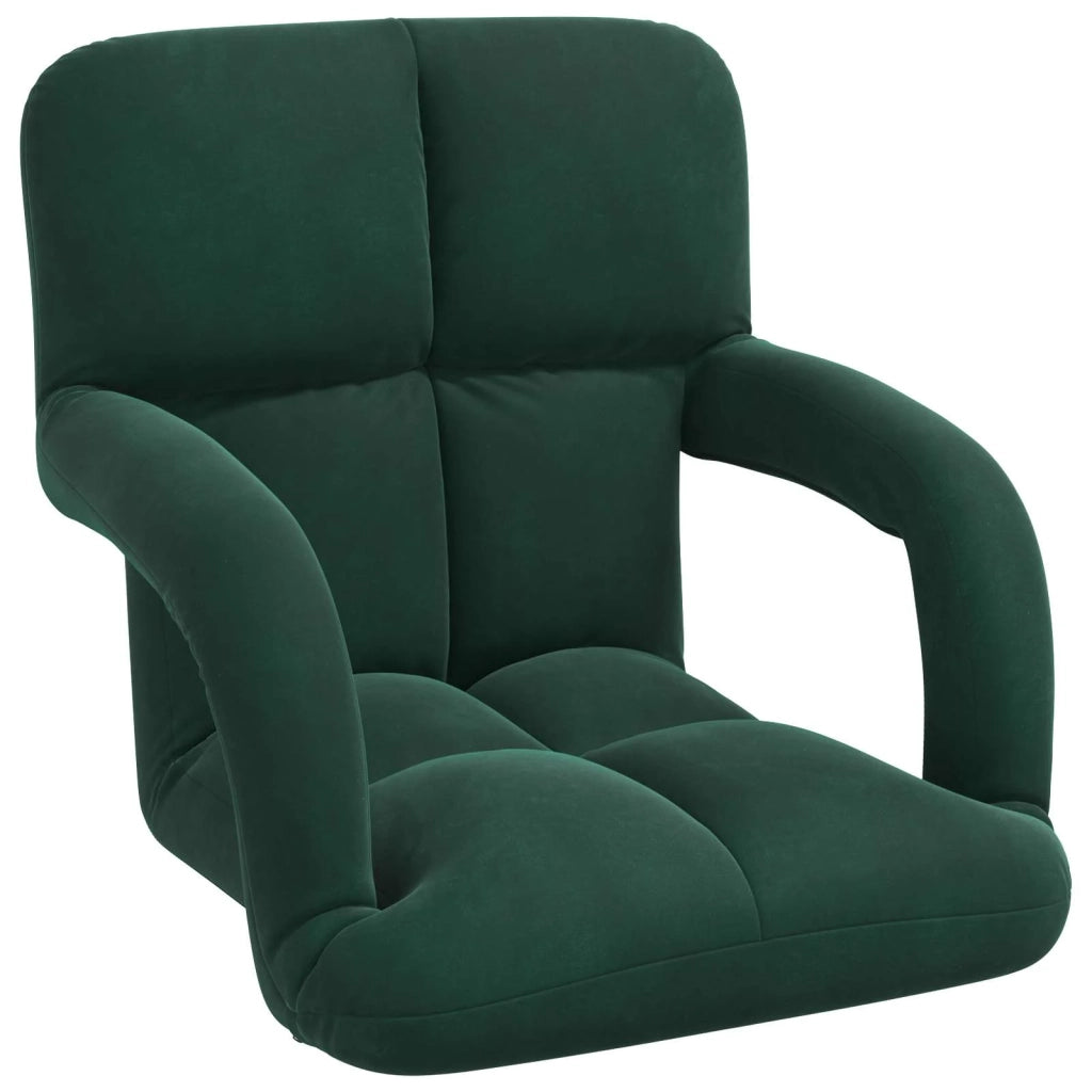 Sedia a pavimento regolabile Verde Scuro Velluto