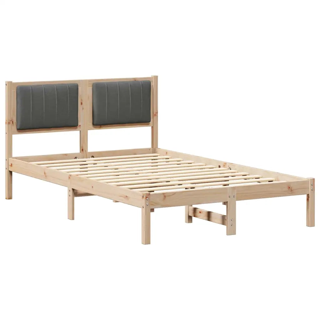 Letto con Testiera Rivestita-Struttura Letto con Testiera Grigio scuro 120 x 200 cm 452086