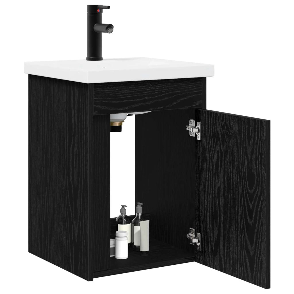 Mobile bagno con rubinetto Rovere Nero 42 x 40 x 74,5 cm 889530