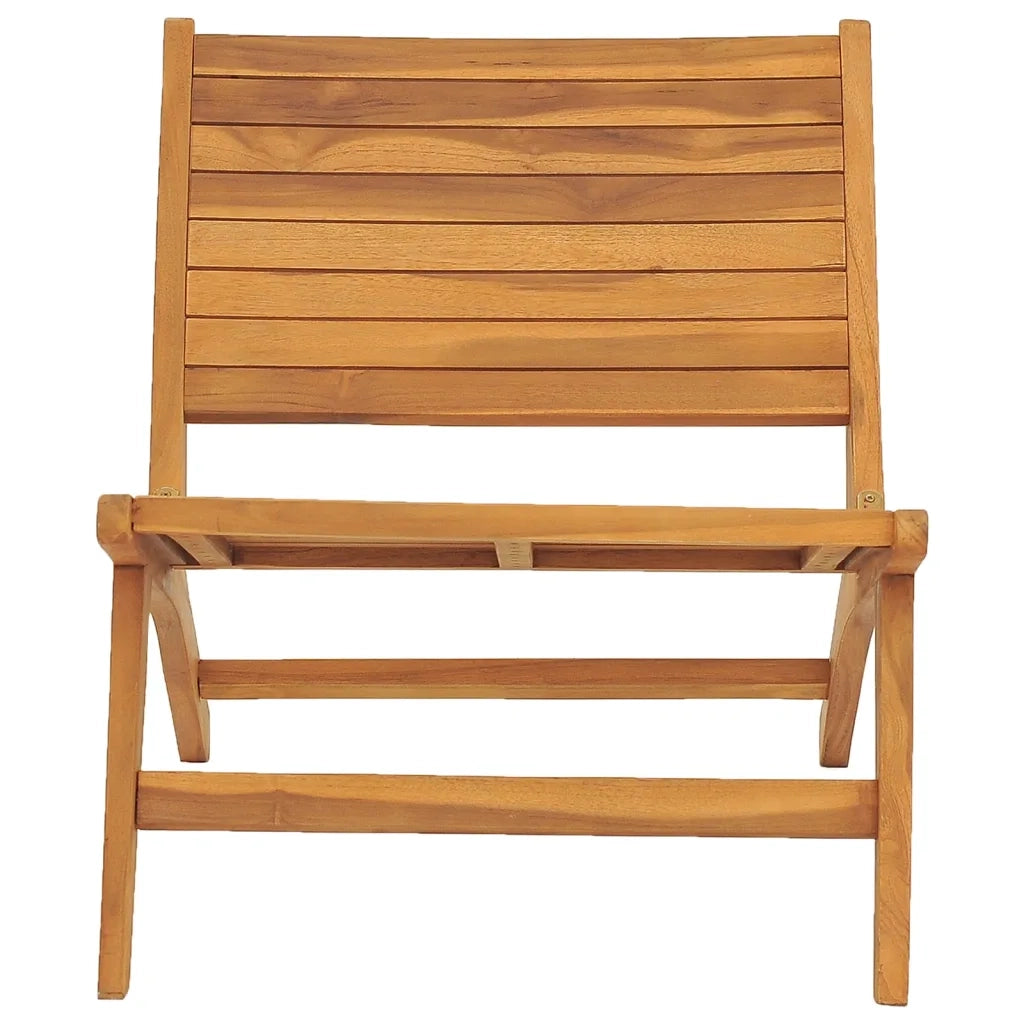 Sedia da Giardino con Poggiapiedi in Legno Massello di Teak 49366