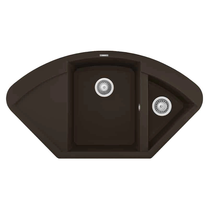 Lavello Elleci da incasso Easy CORNER Granitek Espresso Marrone LGYCOR78