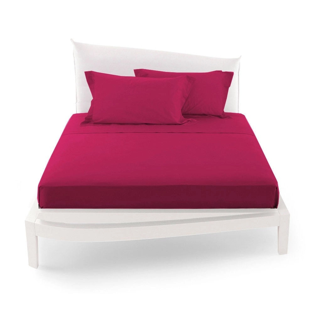 Trade Shop - Completo Da Letto Matrimoniale Tinta Unita Lenzuola Coordinato Copricuscini -