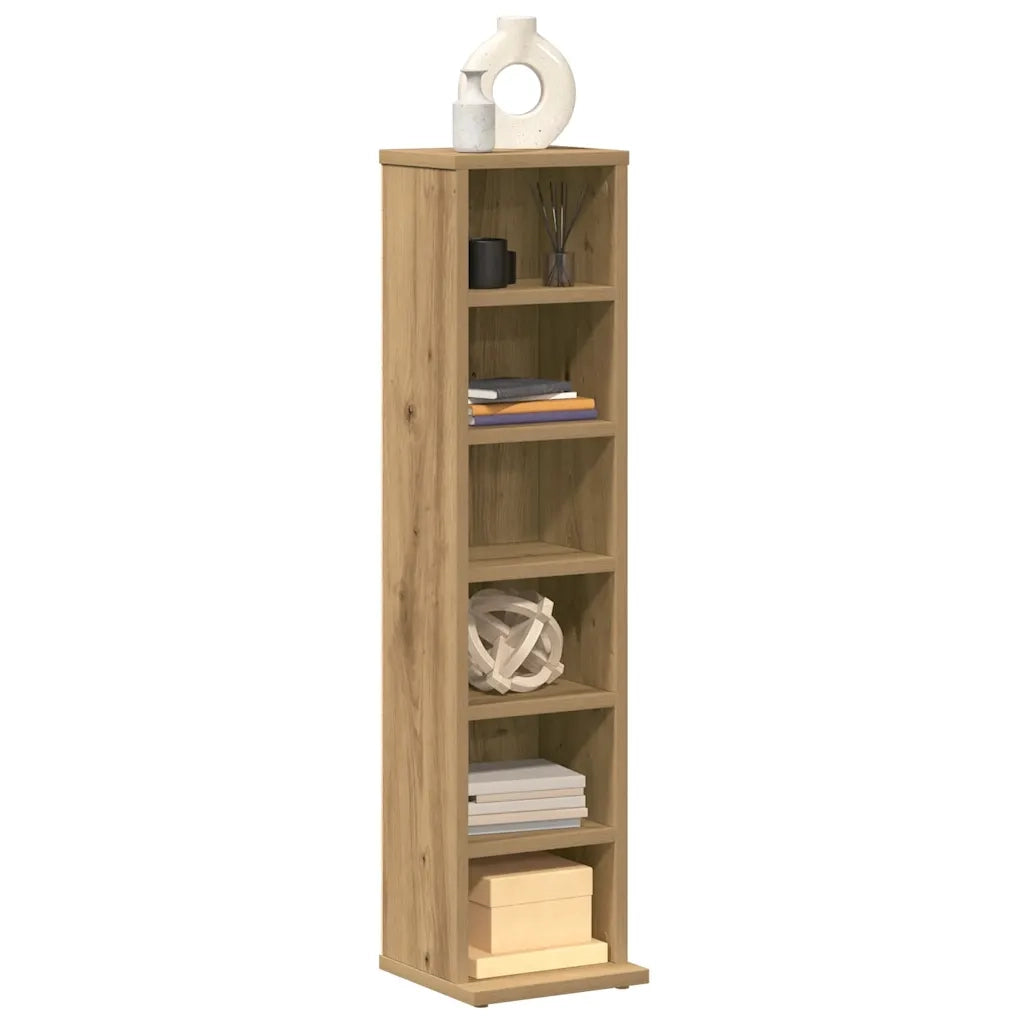 vidaXL Mobile Porta CD Artigianale 21x20x88 cm Legno Multistrato