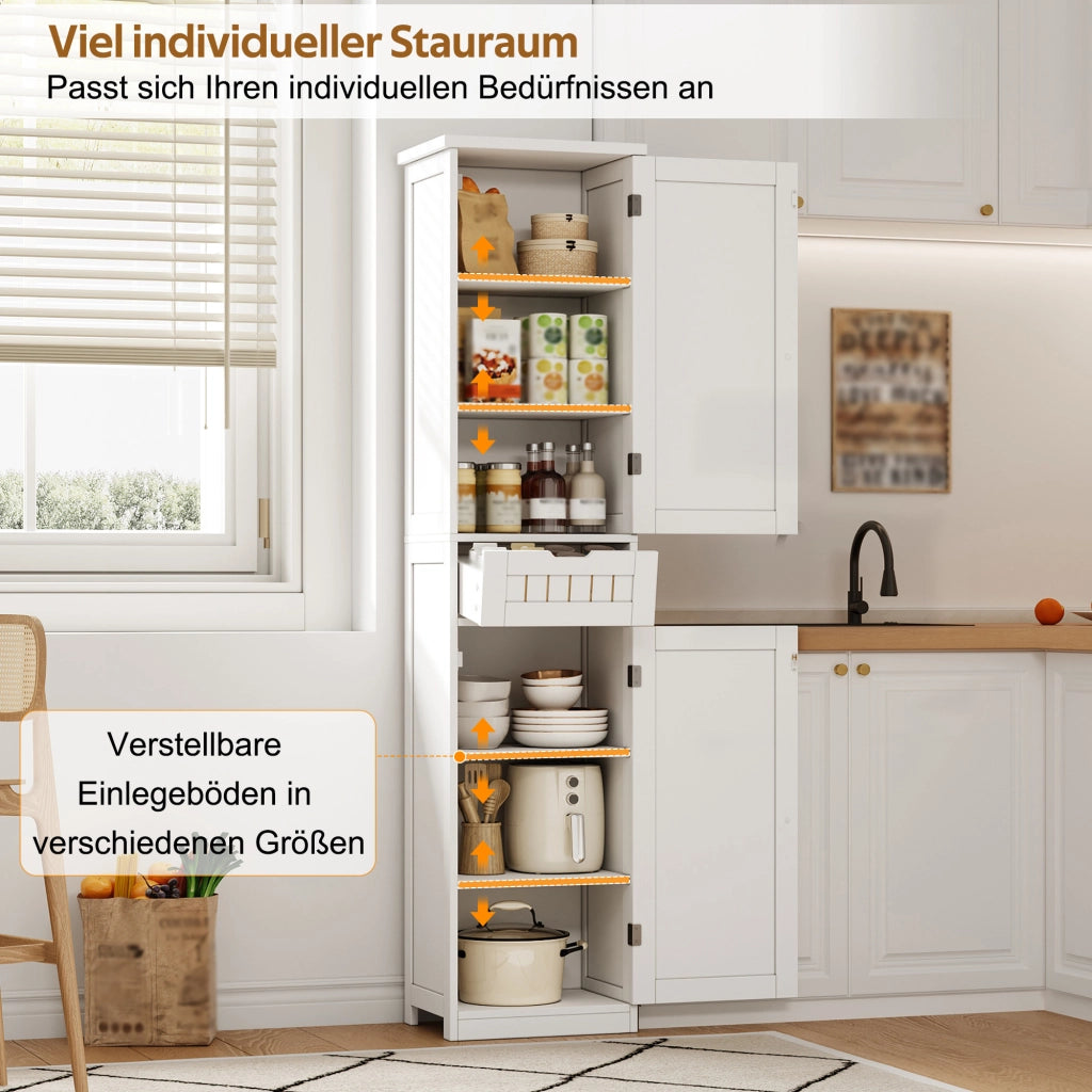 ARMADIO Cucina 170x40x30 cm MDF Bianco con 4 ripiani regolabili