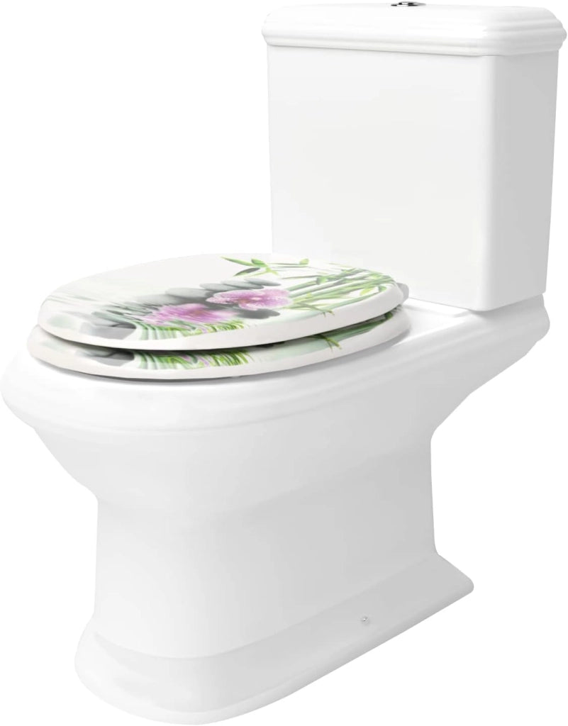 Sedile WC Copriwater Universal, Urea-Formaldeide Chiusura, Facile da Montare, MDF Materiale a Fissaggio Parte inferiore, a Forma di O