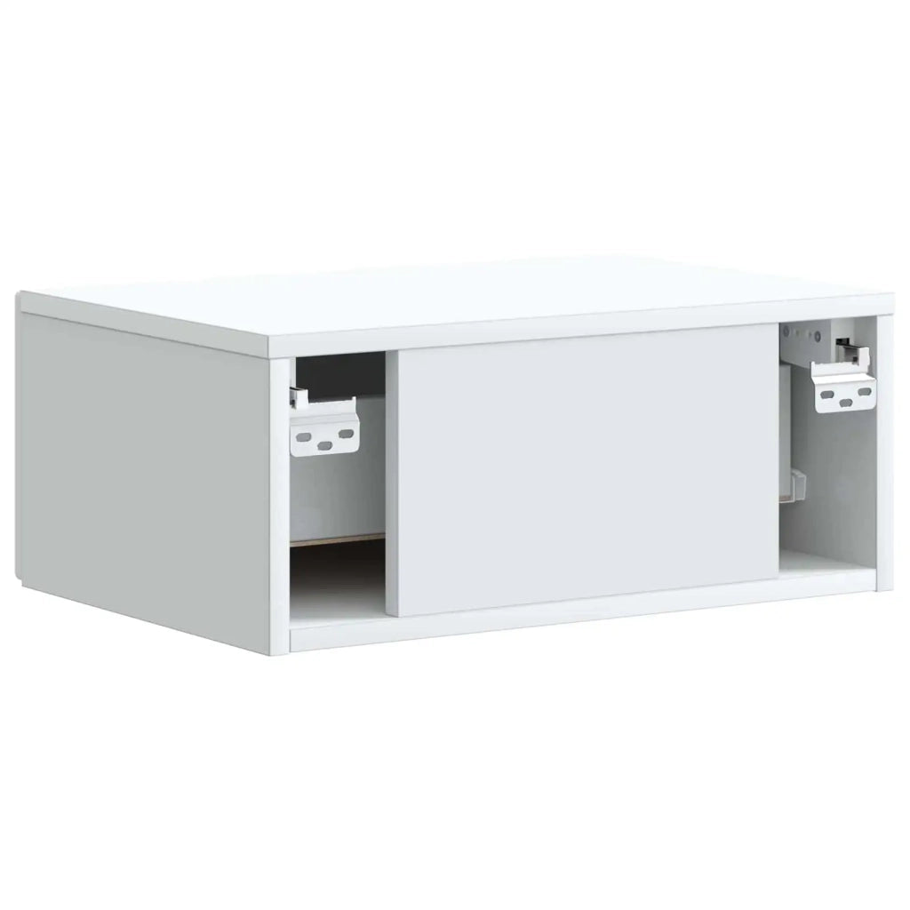 Set di 2 Comodini | Armadio da Notte | Mobiletto da notte a muro Bianco 49 x 34,5 x 20 cm