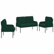Set Divano | Divano da soggiorno | Sofa 3 pz Verde Scuro 115 x 56 x 80 cm Legno compensato