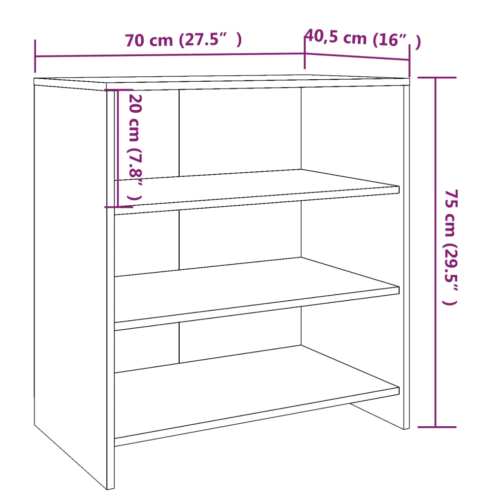 Credenza-Buffet-Armadio da cucina Grigio Cemento 70x40,5x75 cm in Truciolato