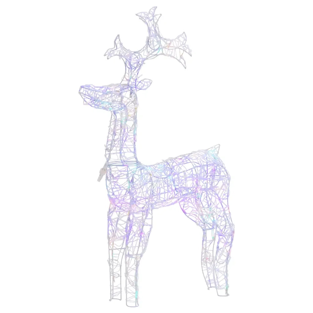 Renne e Slitta Decorazione Natale 90 LED 60x16x100 cm Acrilico cod mxl 32436