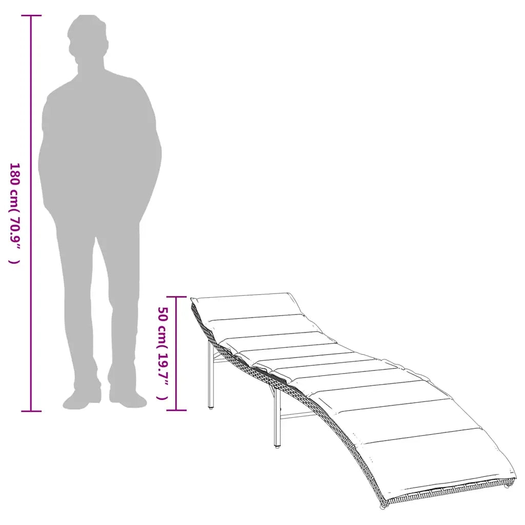 Lettini Prendisole 2 pz | Sdraio da giardino | Lettino da sole con Cuscini Neri in Polyrattan