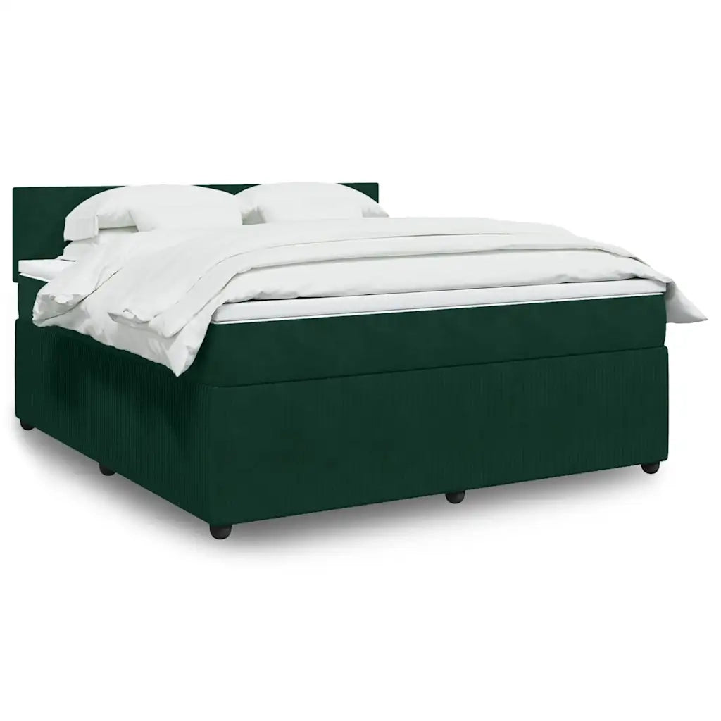 Giroletto a Molle con Materasso Verde Scuro 180x200 cm Velluto 3287803