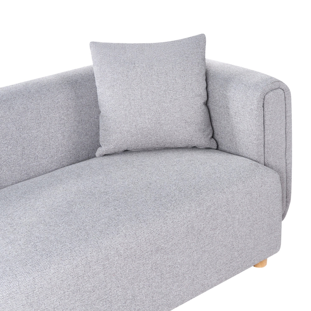 Divano a 2 posti in tessuto Grigio Gambe in legno di gomma Tessuto intrecciato Moderno