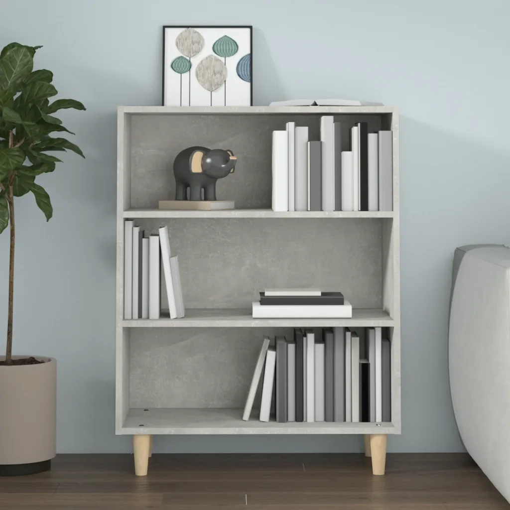 Credenza-Buffet-Armadio da cucina Grigio Cemento 69,5x32,5x90 cm in Legno Multistrato