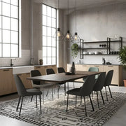 Tavolo da pranzo allungabile in legno impiallacciato rovere termocotto Forest 200-300x100 cm fino a 12 posti Made in Italy | Duzzle