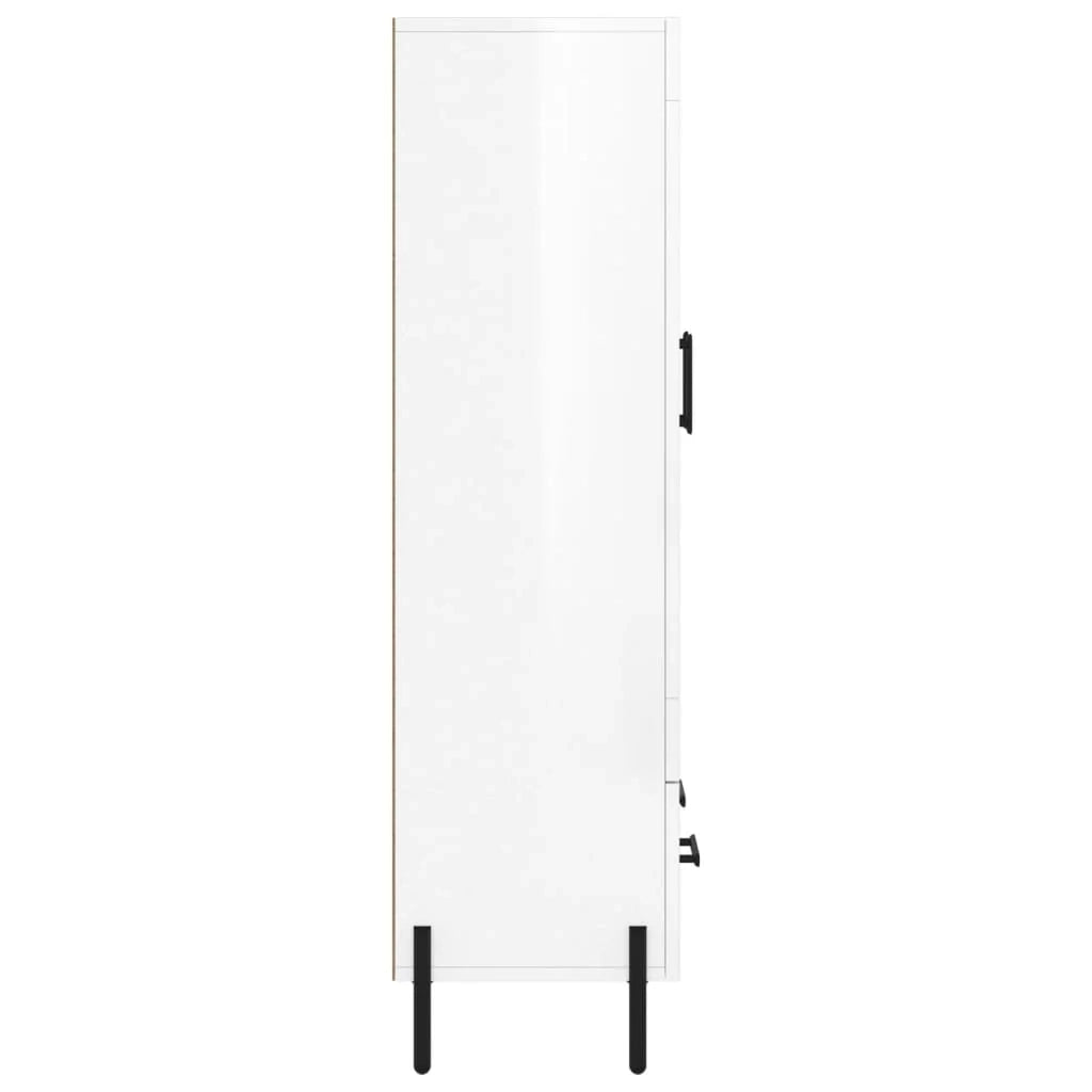 Buffet credenza cassettiera mobiletto mobile contenitore organizer cucina soggiorno finitura lucida 69,5 x 31 x 115 cm legno ingegnerizzato bianco 02_0033002