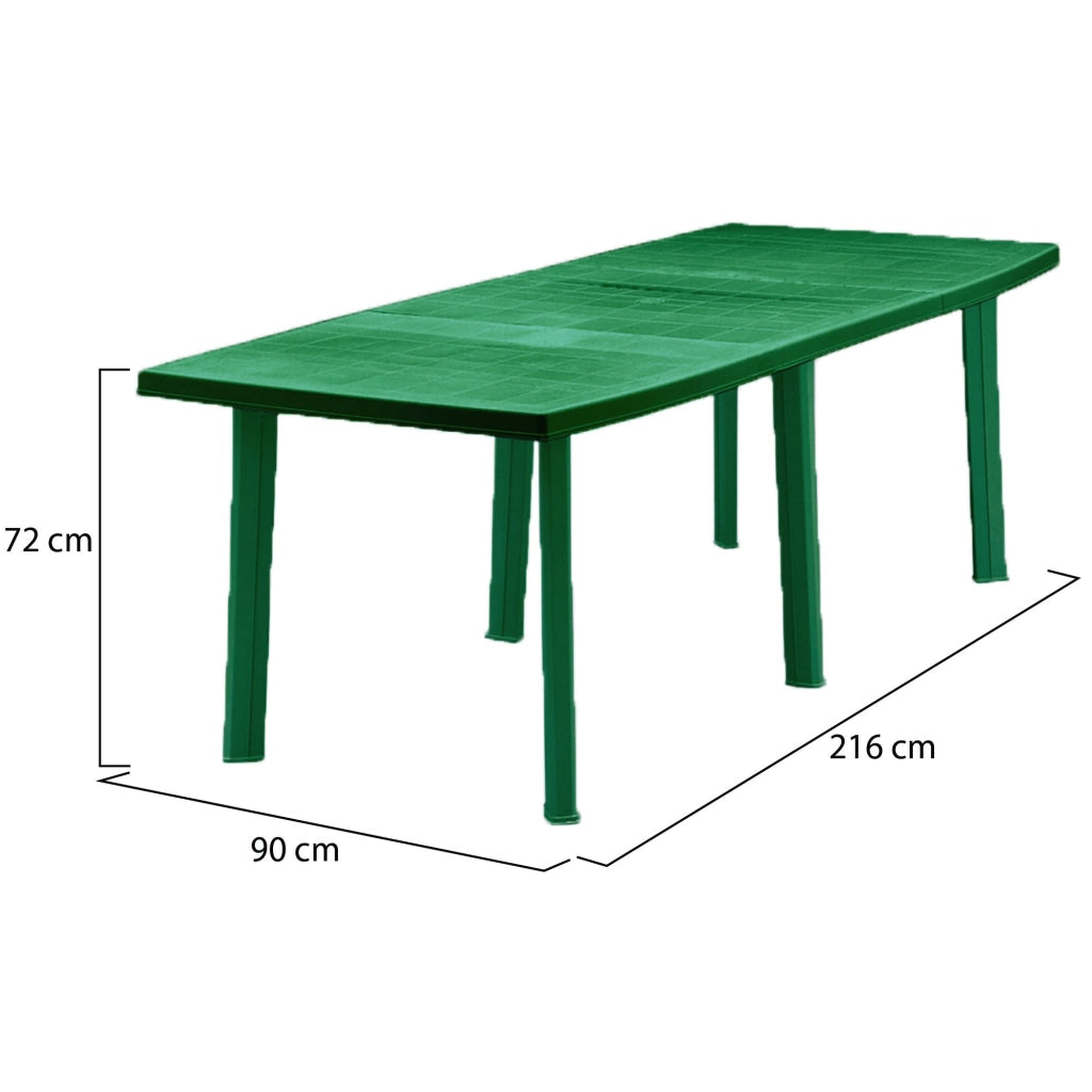 Crossley, Tavolo da Esterno 10 Posti Made in Italy, 216x90x72h cm Verde