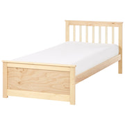 Letto in legno di pino chiaro Dimensioni singole 90 x 200 Testiera a doghe minimalista