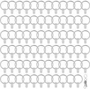 120 Set di Impugnature per Chiavi in Metallo Ronde a 25 MM con 120 pezzi di Impugnatura in Plastica Transparente per Lanyards di Chiavi per DIY e Ufficio Accessori