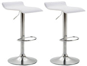 Set 2 Sgabelli Bar Dyn V2 In Similpelle bianco,cromo