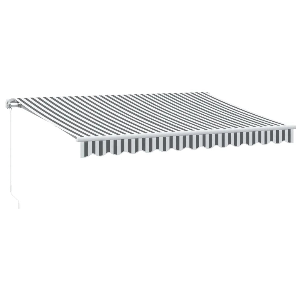 Tenda da Sole Retrattile Manuale con LED-Tenda parasole per Patio Antracite e Bianco 200610