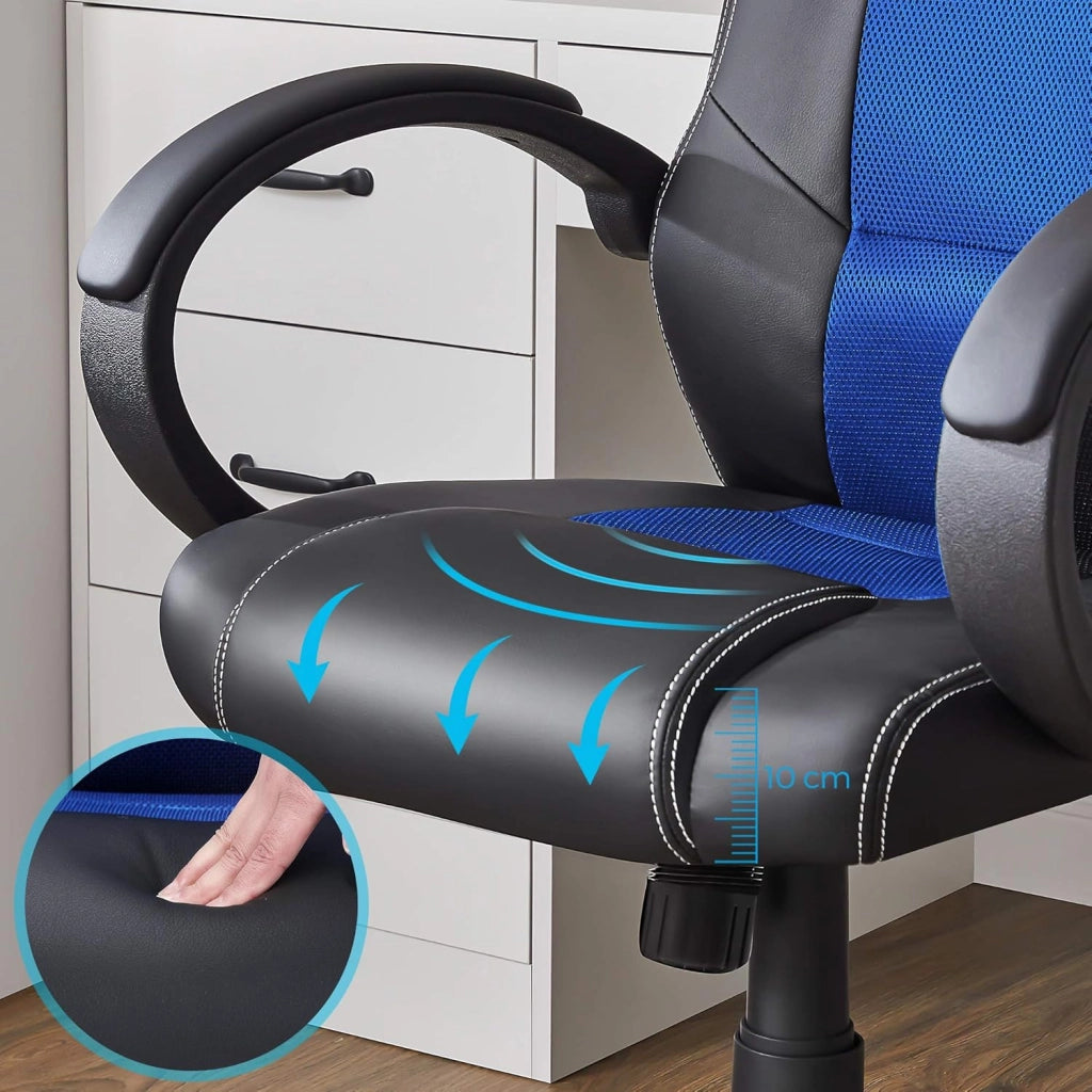 Poltrona Girevole Sedia Direzionale Ergonomica da Ufficio Studio Regolabile con Rotelle OBG56L