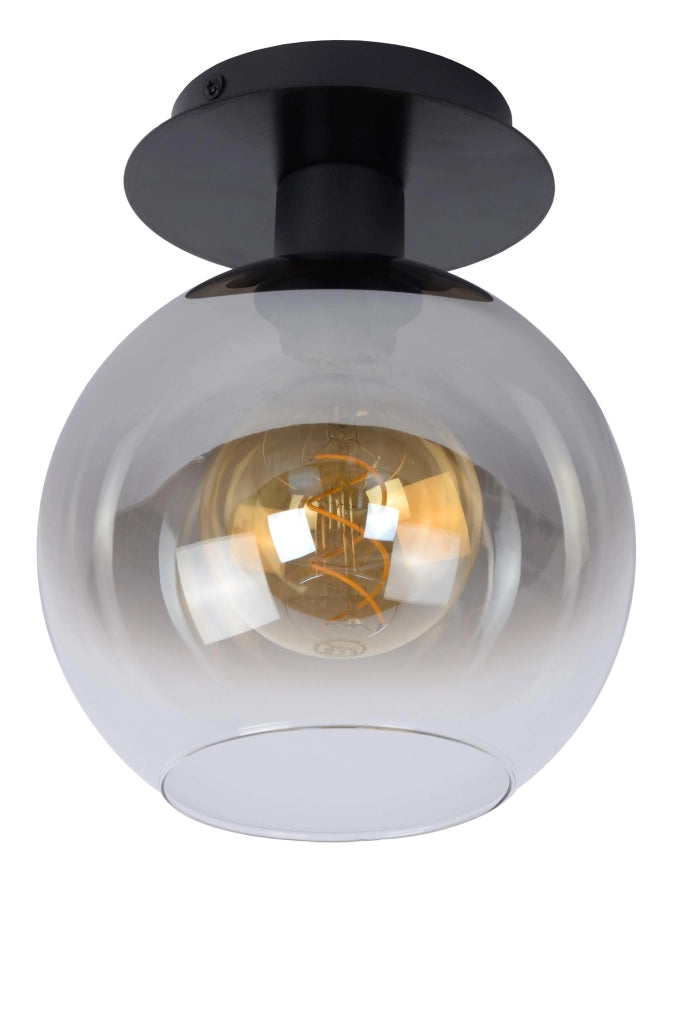 Plafoniera Marius sfera vetro fumé grigia E27 60W Lucide