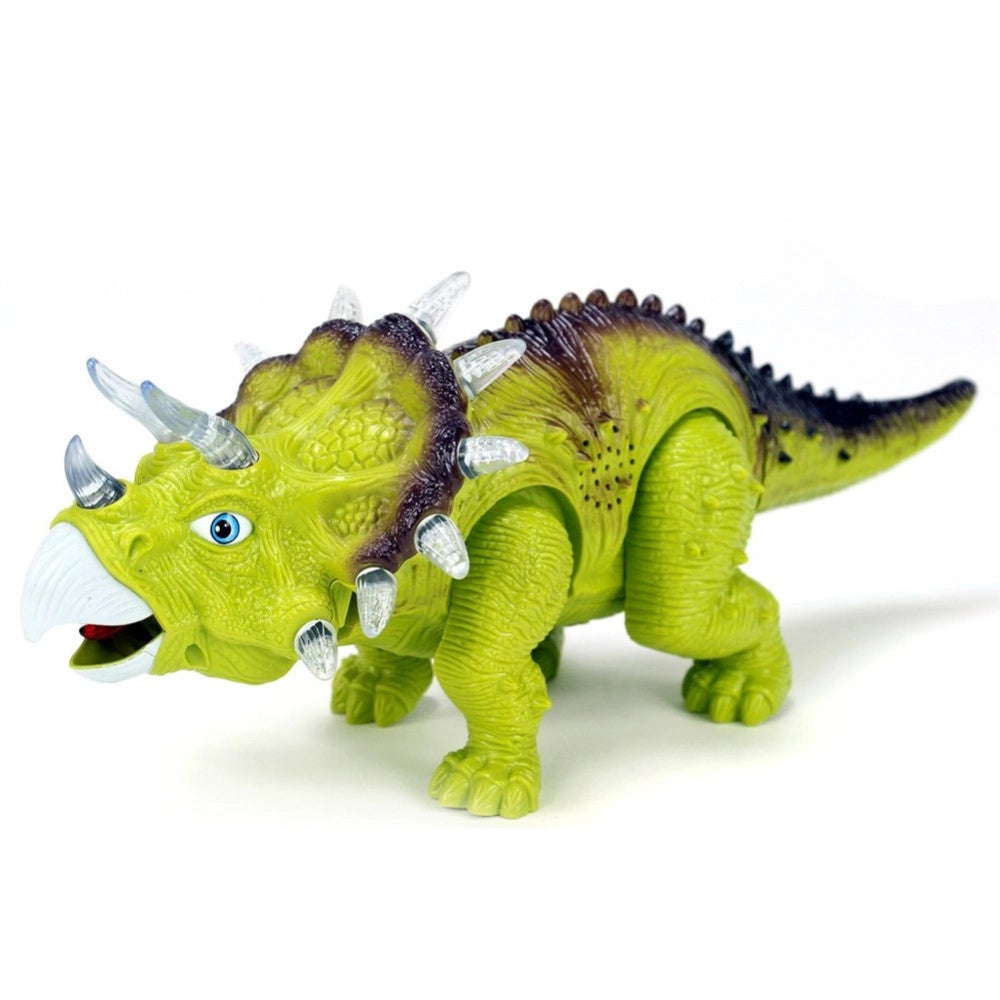 Trade Shop - Dinosauro Triceratopo Camminante Con Luci Suoni E Movimenti Giocattolo Bambini -