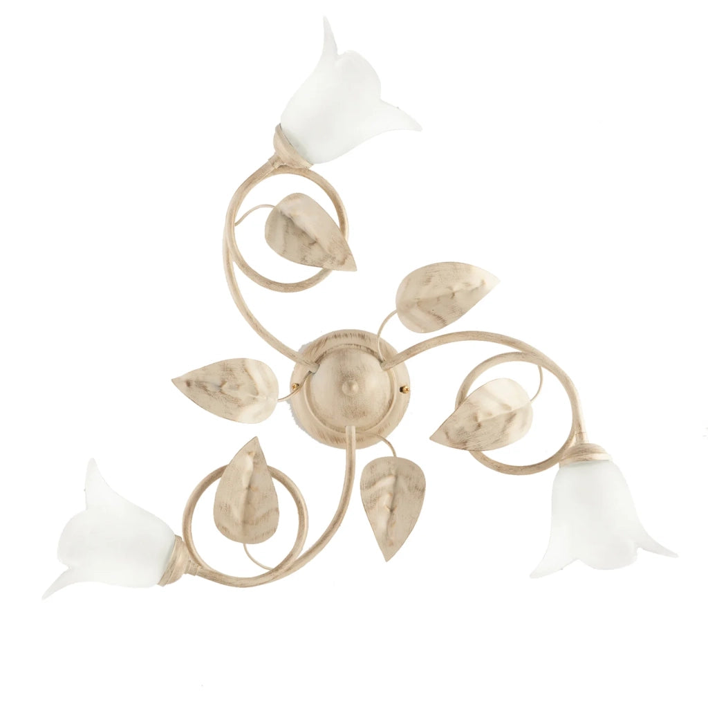 Plafoniera Arte Povera Limone 3 Luci Avorio e Bianco LuceArt Classic